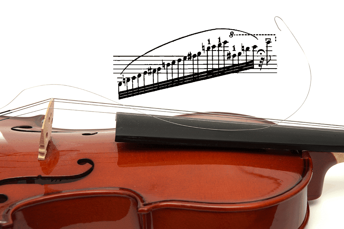 violin with broken E string