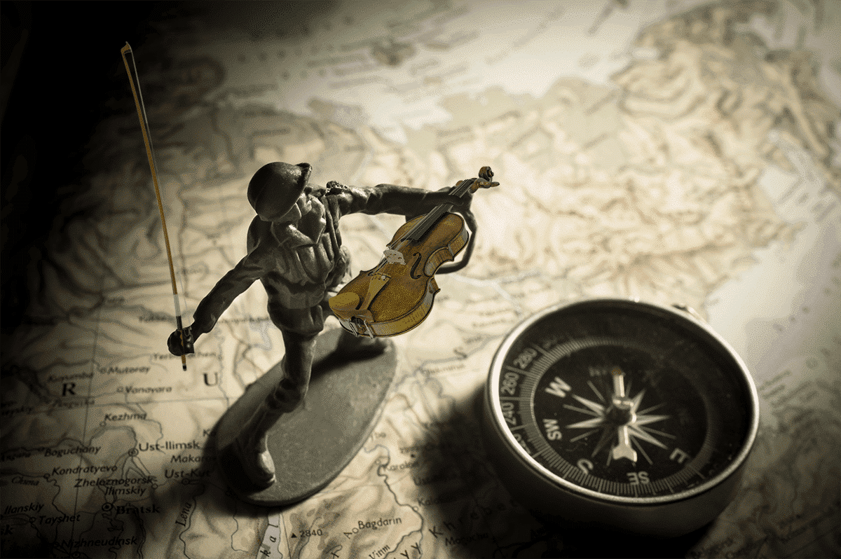 Army man with violin