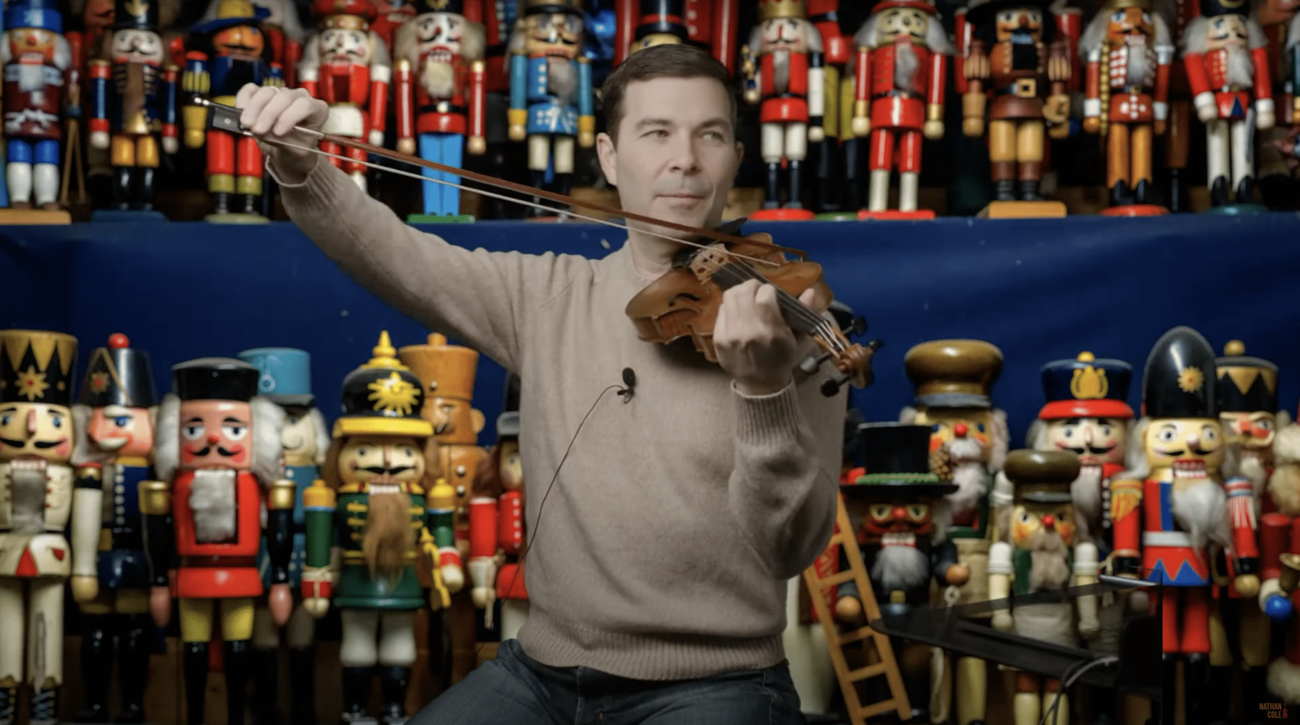 Nathan with nutcracker friends